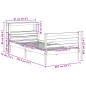 vidaXL Bettgestell mit Kopfteil ohne Matratze 75x190 cm vidaXL Bettgestell mit Kopfteil ohne Matratze 75x190 cm