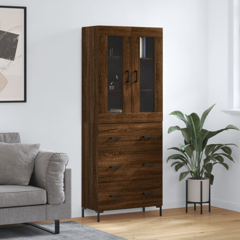 vidaXL Highboard Braun Eichen-Optik 69,5x34x180 cm Holzwerkstoff vidaXL Highboard Braun Eichen-Optik 69,5x34x180 cm Holzwerkstoff