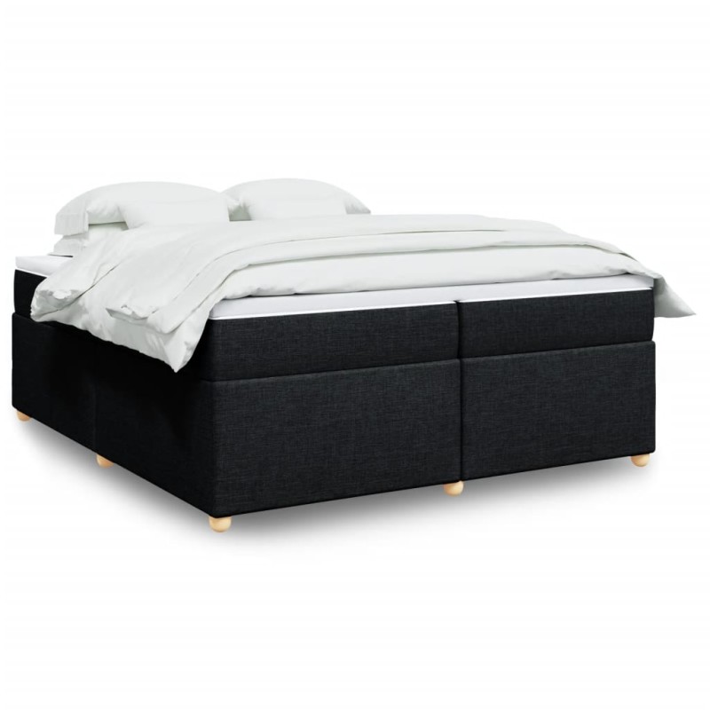 vidaXL Boxspringbett mit Matratze Schwarz 200x200 cm Stoff vidaXL Boxspringbett mit Matratze Schwarz 200x200 cm Stoff