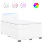vidaXL Boxspringbett mit Matratze Weiß 120x190 cm Kunstleder vidaXL Boxspringbett mit Matratze Weiß 120x190 cm Kunstleder