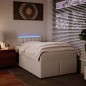 vidaXL Boxspringbett mit Matratze Weiß 120x190 cm Kunstleder vidaXL Boxspringbett mit Matratze Weiß 120x190 cm Kunstleder