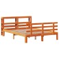vidaXL Bettgestell mit Kopfteil ohne Matratze Wachsbraun 140x190 cm vidaXL Bettgestell mit Kopfteil ohne Matratze Wachsbraun 140x190 cm