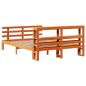 vidaXL Bettgestell mit Kopfteil ohne Matratze Wachsbraun 140x190 cm vidaXL Bettgestell mit Kopfteil ohne Matratze Wachsbraun 140x190 cm