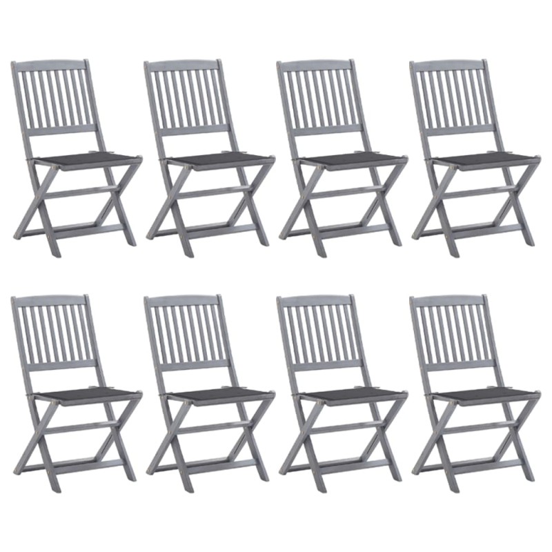 Klappbare Gartenstühle 8 Stk. mit Kissen Massivholz Akazie Klappbare Gartenstühle 8 Stk. mit Kissen Massivholz Akazie