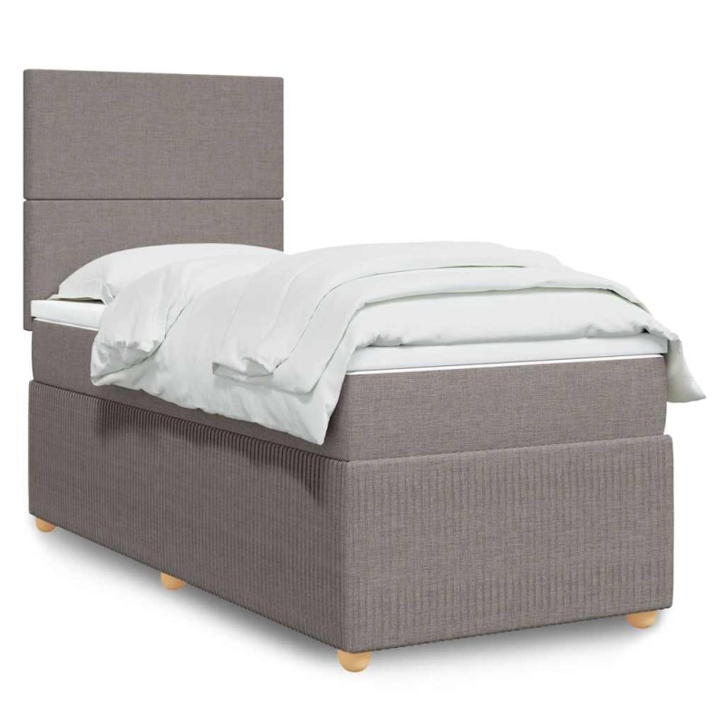 vidaXL Boxspringbett mit Matratze Taupe 80x200 cm Stoff vidaXL Boxspringbett mit Matratze Taupe 80x200 cm Stoff