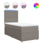 vidaXL Boxspringbett mit Matratze Taupe 80x200 cm Stoff vidaXL Boxspringbett mit Matratze Taupe 80x200 cm Stoff