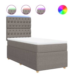 vidaXL Boxspringbett mit Matratze Taupe 80x200 cm Stoff