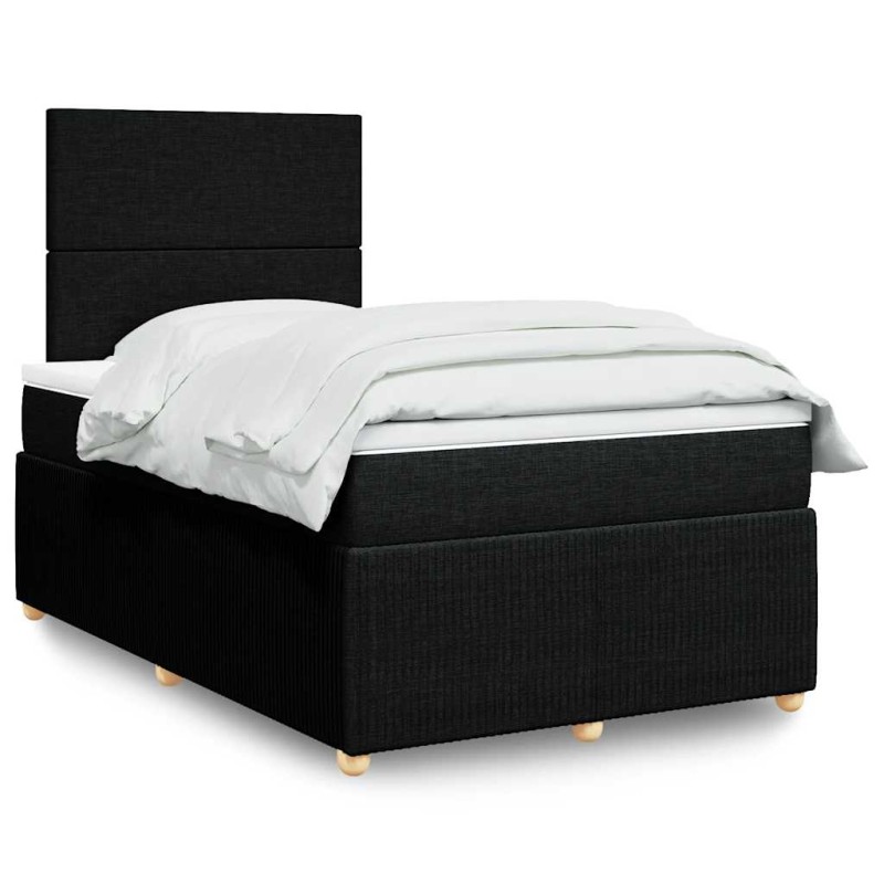 vidaXL Boxspringbett mit Matratze Schwarz 120x190 cm Stoff vidaXL Boxspringbett mit Matratze Schwarz 120x190 cm Stoff