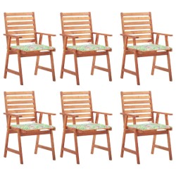 Garten-Essstühle 6 Stk. mit Kissen Massivholz Akazie
