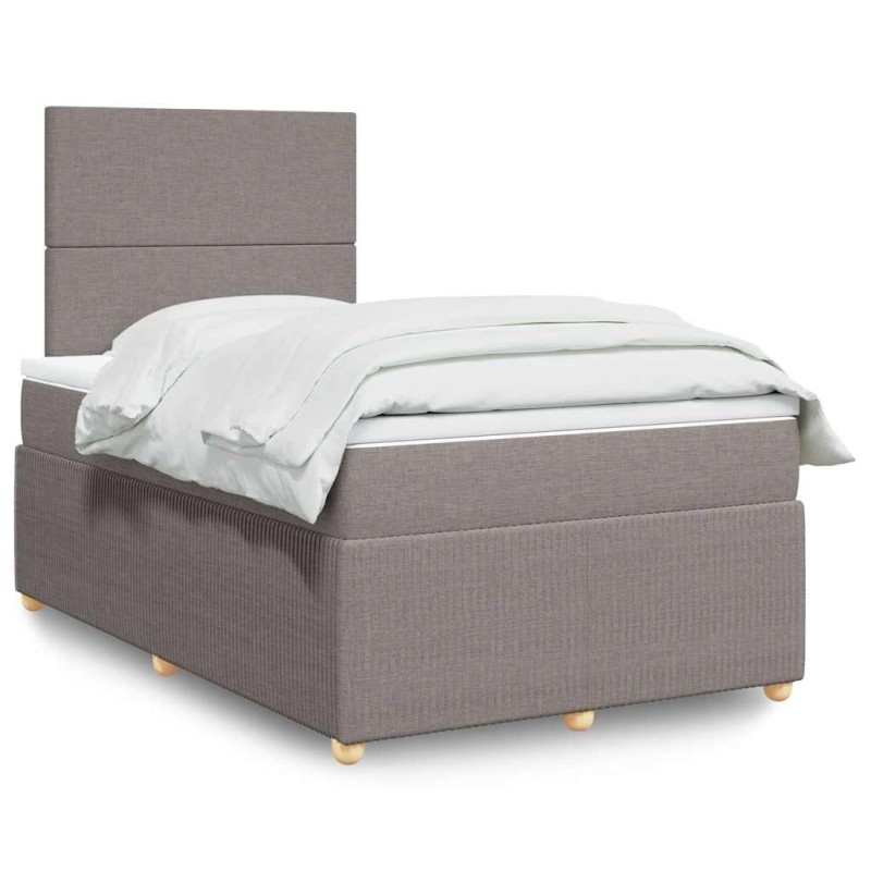 vidaXL Boxspringbett mit Matratze Taupe 120x190 cm Stoff vidaXL Boxspringbett mit Matratze Taupe 120x190 cm Stoff