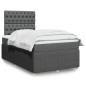vidaXL Boxspringbett mit Matratze Dunkelgrau 120x190 cm Stoff vidaXL Boxspringbett mit Matratze Dunkelgrau 120x190 cm Stoff
