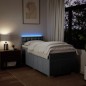 vidaXL Boxspringbett mit Matratze Hellgrau 80x200 cm Stoff vidaXL Boxspringbett mit Matratze Hellgrau 80x200 cm Stoff