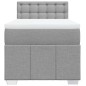 vidaXL Boxspringbett mit Matratze Hellgrau 80x200 cm Stoff vidaXL Boxspringbett mit Matratze Hellgrau 80x200 cm Stoff