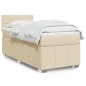 vidaXL Boxspringbett mit Matratze Creme 90x190 cm Stoff vidaXL Boxspringbett mit Matratze Creme 90x190 cm Stoff