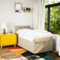 vidaXL Boxspringbett mit Matratze Creme 90x190 cm Stoff vidaXL Boxspringbett mit Matratze Creme 90x190 cm Stoff