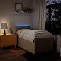 vidaXL Boxspringbett mit Matratze Creme 90x190 cm Stoff vidaXL Boxspringbett mit Matratze Creme 90x190 cm Stoff