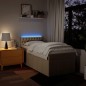 vidaXL Boxspringbett mit Matratze Creme 90x190 cm Stoff vidaXL Boxspringbett mit Matratze Creme 90x190 cm Stoff