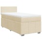 vidaXL Boxspringbett mit Matratze Creme 90x200 cm Stoff vidaXL Boxspringbett mit Matratze Creme 90x200 cm Stoff