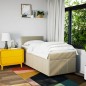 vidaXL Boxspringbett mit Matratze Creme 90x200 cm Stoff vidaXL Boxspringbett mit Matratze Creme 90x200 cm Stoff