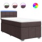 vidaXL Boxspringbett mit Matratze Dunkelbraun 90x200 cm Stoff vidaXL Boxspringbett mit Matratze Dunkelbraun 90x200 cm Stoff