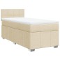 vidaXL Boxspringbett mit Matratze Creme 90x200 cm Stoff vidaXL Boxspringbett mit Matratze Creme 90x200 cm Stoff