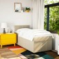 vidaXL Boxspringbett mit Matratze Creme 90x200 cm Stoff vidaXL Boxspringbett mit Matratze Creme 90x200 cm Stoff