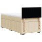 vidaXL Boxspringbett mit Matratze Creme 90x200 cm Stoff vidaXL Boxspringbett mit Matratze Creme 90x200 cm Stoff