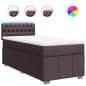 vidaXL Boxspringbett mit Matratze Dunkelbraun 90x200 cm Stoff vidaXL Boxspringbett mit Matratze Dunkelbraun 90x200 cm Stoff