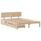 vidaXL Massivholzbett mit Schubladen 135x190 cm Kiefer vidaXL Massivholzbett mit Schubladen 135x190 cm Kiefer