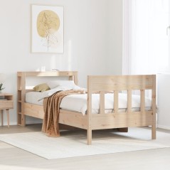 vidaXL Massivholzbett ohne Matratze 75x190 cm Kiefernholz