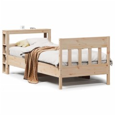 vidaXL Massivholzbett ohne Matratze 75x190 cm Kiefernholz