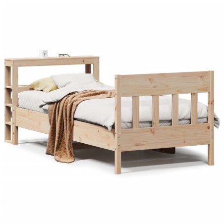 vidaXL Massivholzbett ohne Matratze 75x190 cm Kiefernholz
