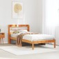 vidaXL Bettgestell mit Kopfteil ohne Matratze Wachsbraun 75x190 cm vidaXL Bettgestell mit Kopfteil ohne Matratze Wachsbraun 75x190 cm