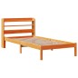 vidaXL Bettgestell mit Kopfteil ohne Matratze Wachsbraun 75x190 cm vidaXL Bettgestell mit Kopfteil ohne Matratze Wachsbraun 75x190 cm
