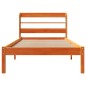 vidaXL Bettgestell mit Kopfteil ohne Matratze Wachsbraun 75x190 cm vidaXL Bettgestell mit Kopfteil ohne Matratze Wachsbraun 75x190 cm