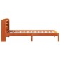 vidaXL Bettgestell mit Kopfteil ohne Matratze Wachsbraun 75x190 cm vidaXL Bettgestell mit Kopfteil ohne Matratze Wachsbraun 75x190 cm