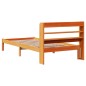 vidaXL Bettgestell mit Kopfteil ohne Matratze Wachsbraun 75x190 cm vidaXL Bettgestell mit Kopfteil ohne Matratze Wachsbraun 75x190 cm