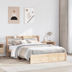 vidaXL Bettgestell mit Kopfteil ohne Matratze 150x200 cm