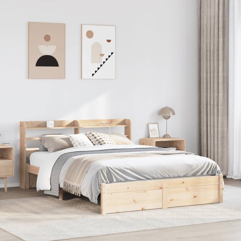 vidaXL Bettgestell mit Kopfteil ohne Matratze 150x200 cm vidaXL Bettgestell mit Kopfteil ohne Matratze 150x200 cm