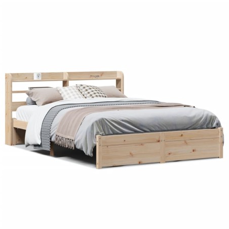 vidaXL Bettgestell mit Kopfteil ohne Matratze 150x200 cm