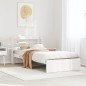 vidaXL Bettgestell mit Kopfteil ohne Matratze Weiß 100x200 cm vidaXL Bettgestell mit Kopfteil ohne Matratze Weiß 100x200 cm