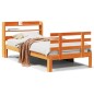 vidaXL Bettgestell mit Kopfteil ohne Matratze Wachsbraun 90x200 cm vidaXL Bettgestell mit Kopfteil ohne Matratze Wachsbraun 90x200 cm