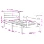 vidaXL Bettgestell mit Kopfteil ohne Matratze Wachsbraun 90x200 cm vidaXL Bettgestell mit Kopfteil ohne Matratze Wachsbraun 90x200 cm