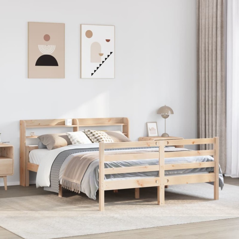 vidaXL Bettgestell mit Kopfteil ohne Matratze 135x190 cm vidaXL Bettgestell mit Kopfteil ohne Matratze 135x190 cm