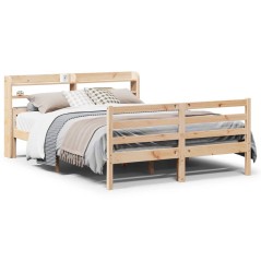 vidaXL Bettgestell mit Kopfteil ohne Matratze 135x190 cm