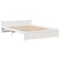 vidaXL Bettgestell mit Kopfteil ohne Matratze Weiß 150x200 cm vidaXL Bettgestell mit Kopfteil ohne Matratze Weiß 150x200 cm