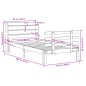 vidaXL Bettgestell mit Kopfteil ohne Matratze Wachsbraun 75x190 cm vidaXL Bettgestell mit Kopfteil ohne Matratze Wachsbraun 75x190 cm