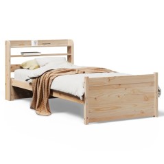 vidaXL Bettgestell mit Kopfteil ohne Matratze 75x190 cm
