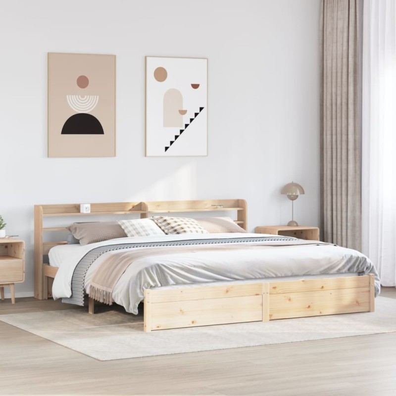 vidaXL Bettgestell mit Kopfteil ohne Matratze 200x200 cm vidaXL Bettgestell mit Kopfteil ohne Matratze 200x200 cm