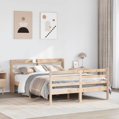 vidaXL Bettgestell mit Kopfteil ohne Matratze 140x190 cm